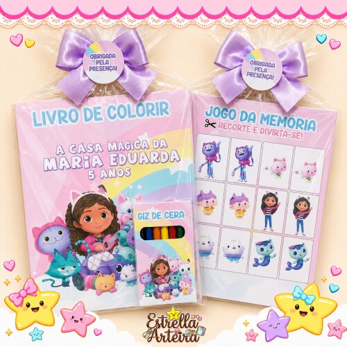 Revistinha de colorir - Tema A casa mágica da Gabby
