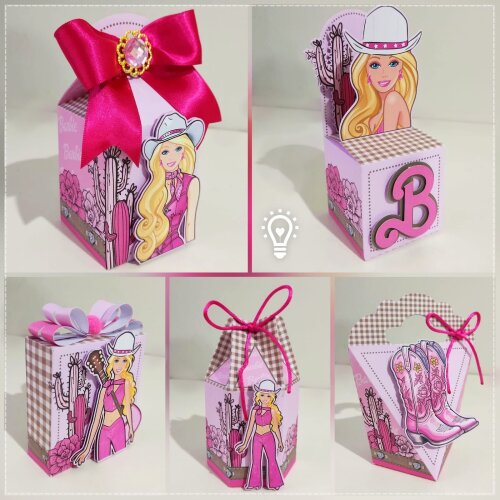 30 Caixinhas PEGUE E MONTE - Tema BARBIE