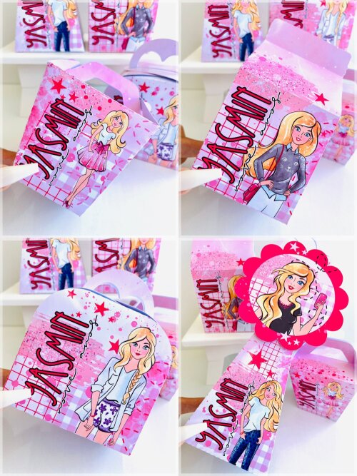 30 Caixinhas PEGUE E MONTE - Tema BARBIE