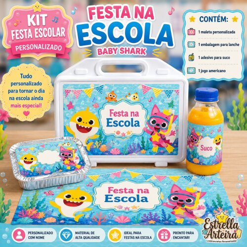 Kit festa escolar - Tema Baby Shark