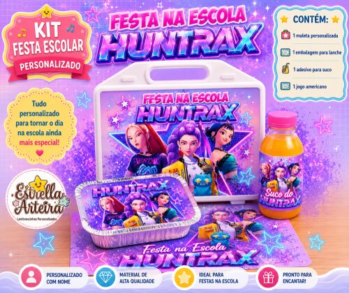 Kit festa escolar - Tema Guerreiras do Kpop