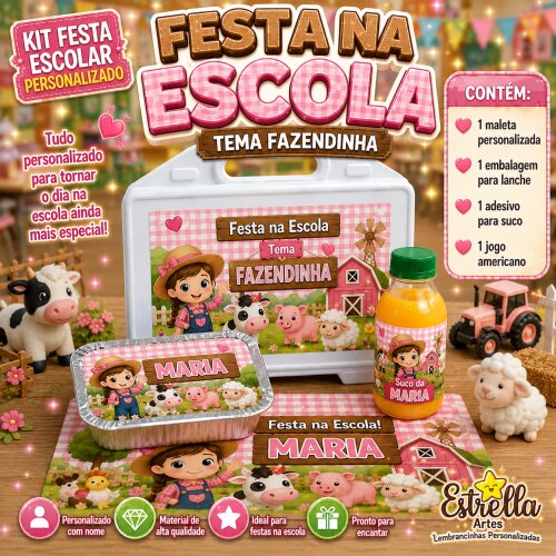 Kit festa escolar - Tema Fazendinha Menina