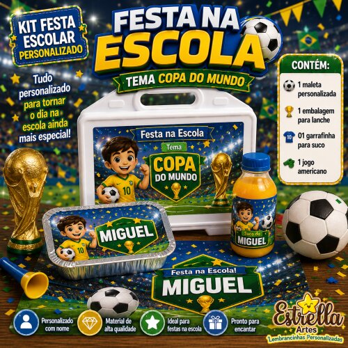 Kit festa escolar - Tema Copa do Mundo