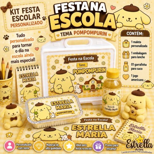 Kit festa escolar - Tema Pompompurin