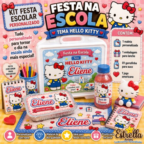Kit festa escolar - Tema Hello Kitty