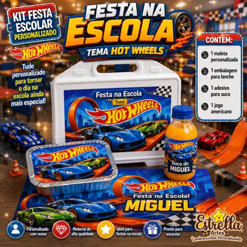 Kit festa escolar - Tema Hot Wheels