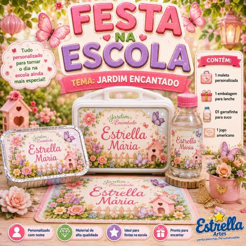 Kit festa escolar - Tema Jardim Encantado