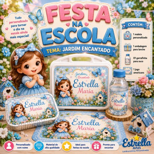 Kit festa escolar - Tema Jardim Encantado