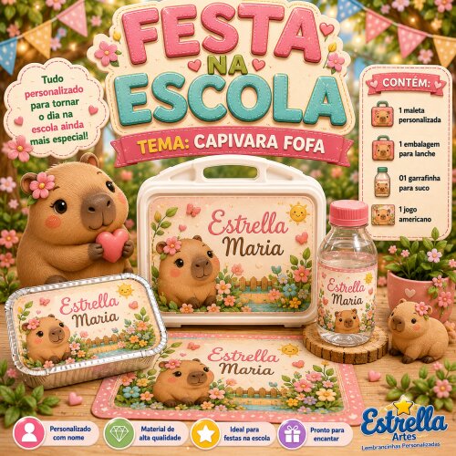 Kit festa escolar - Tema Capivara