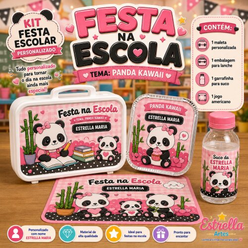 Kit festa escolar - Tema Panda
