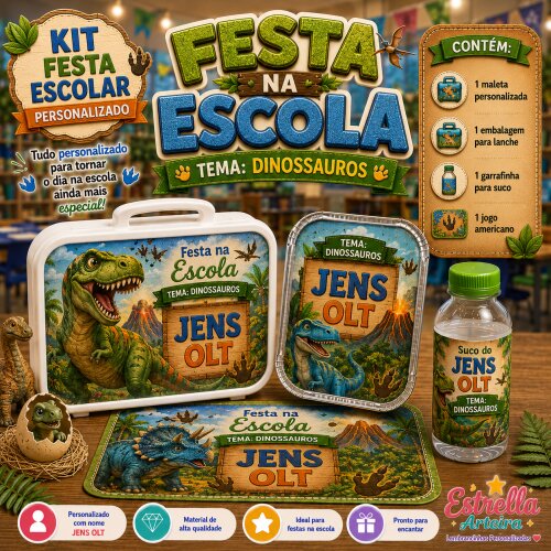 Kit festa escolar - Tema Dinossauro - Jurassic