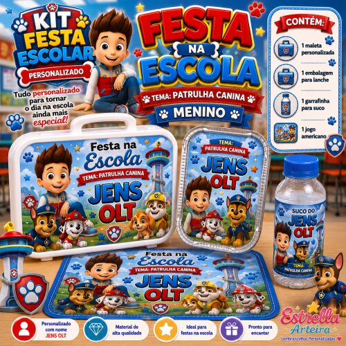 Kit festa escolar - Tema Patrulha Canina