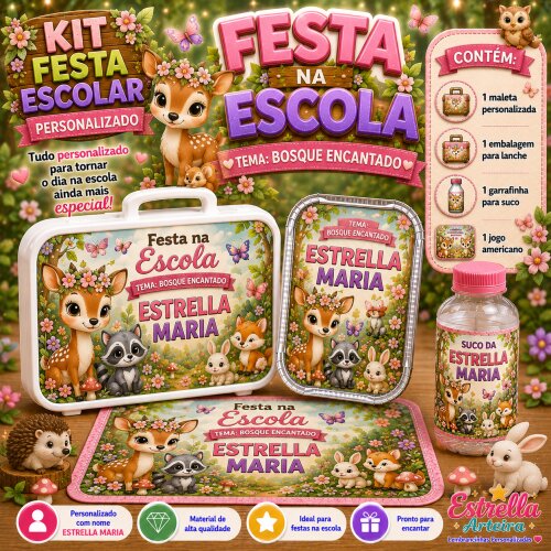 Kit festa escolar - Tema Bosque Encantado