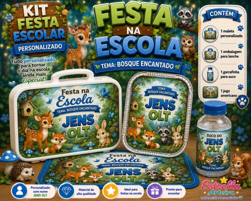 Kit festa escolar - Tema Bosque Encantado