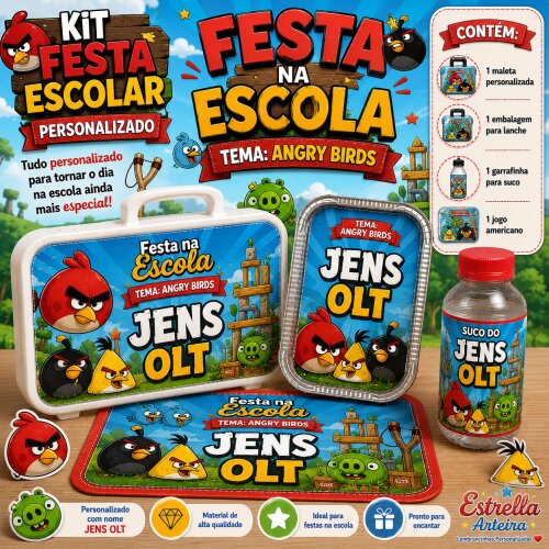 Kit festa escolar - Tema Angry Birds