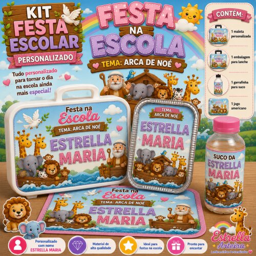 Kit festa escolar - Tema Arca de Noé