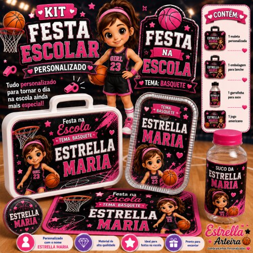 Kit festa escolar - Tema Basquete