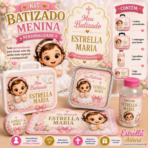 Kit festa escolar - Tema Batizado menina