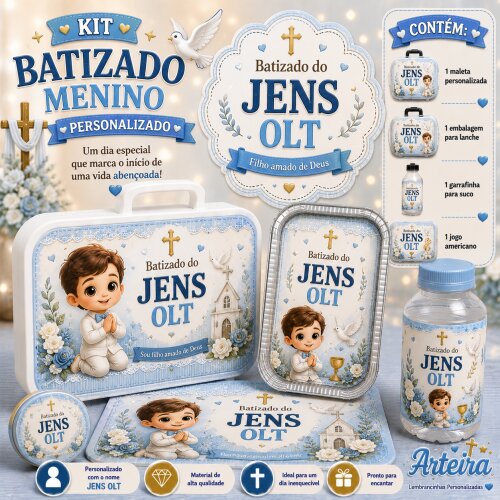 Kit festa escolar - Tema Batizado menino