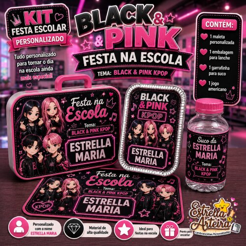 Kit festa escolar - Tema Black Pink Kpop
