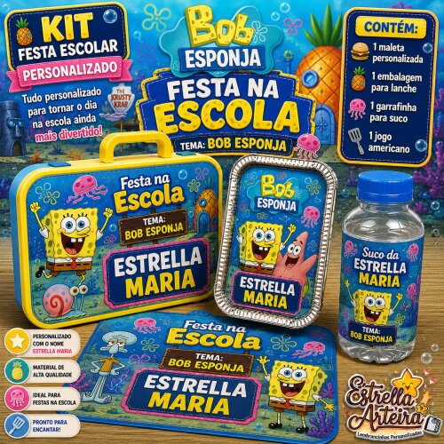 Kit festa escolar - Tema Bob Esponja
