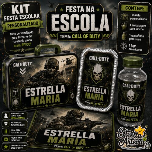 Kit festa escolar - Tema Call of Duty