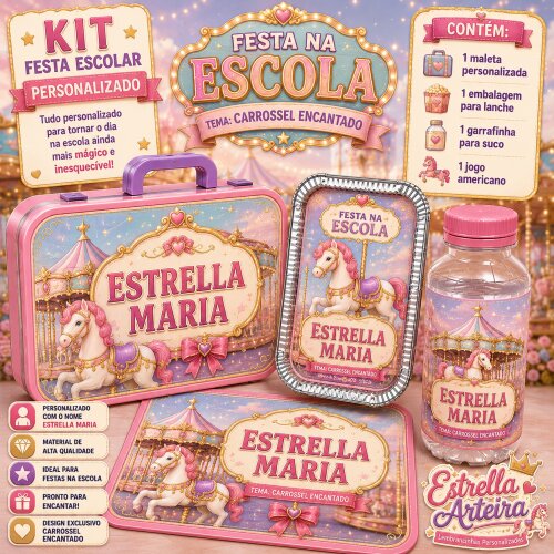 Kit festa escolar - Tema Carrossel Encantado