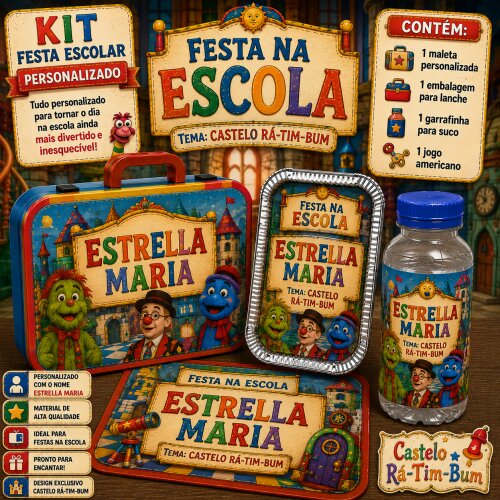 Kit festa escolar - Tema Castelo Ra Tim Bum