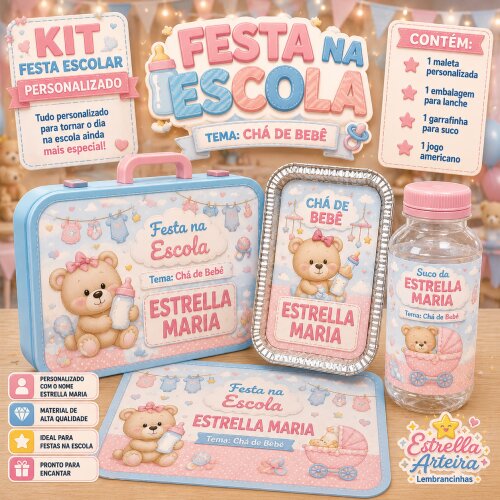 Kit festa escolar - Tema Chá de Bebê