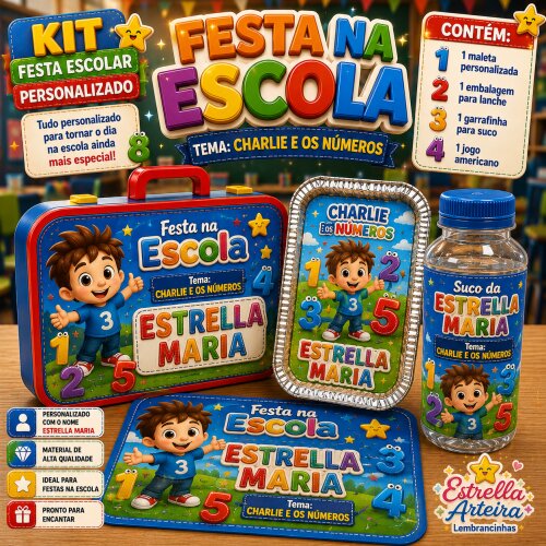 Kit festa escolar - Tema Charlie e os Números