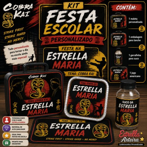 Kit festa escolar - Tema Cobra Kai