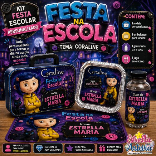 Kit festa na Escola Coraline