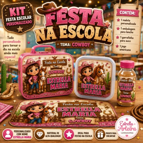 Kit festa na Escola Cowgirl