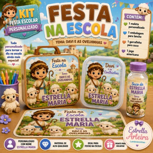 Kit festa na Escola Davi e as Ovelhinhas