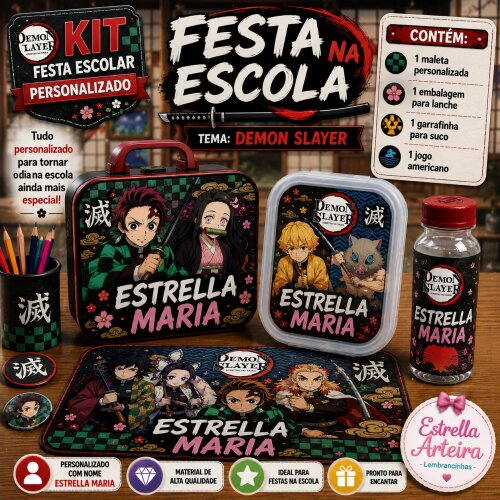 Kit festa na Escola Demon Slayer