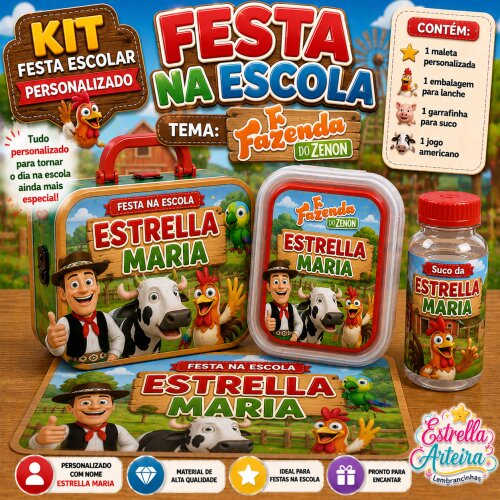 Kit festa na Escola Fazenda do Zenon