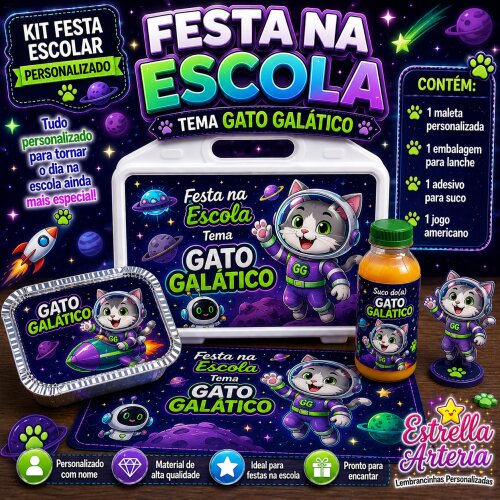 Kit festa na Escola Gato Galático