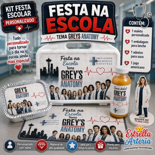 Kit festa na Escola Greys Anatomy