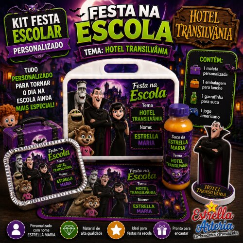 Kit festa na Escola Hotel Transilvânia