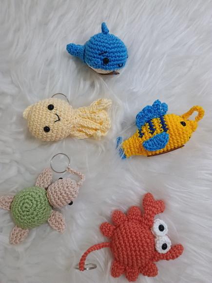 Chaveiros de Crochê Fundo do Mar - 20und