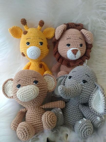 Coleção Safari Baby - 5 Amigurumis