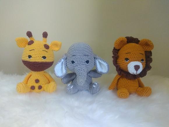 Coleção Safari Baby - 5 Amigurumis