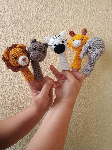 Fantoches de Dedo Amigurumi - Safari