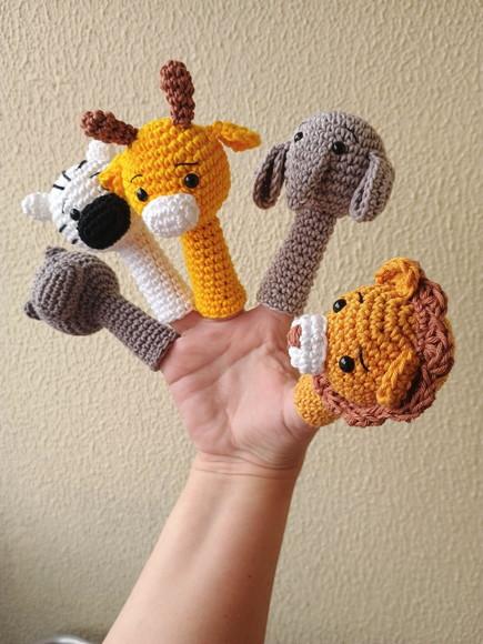 Fantoches de Dedo Amigurumi - Safari