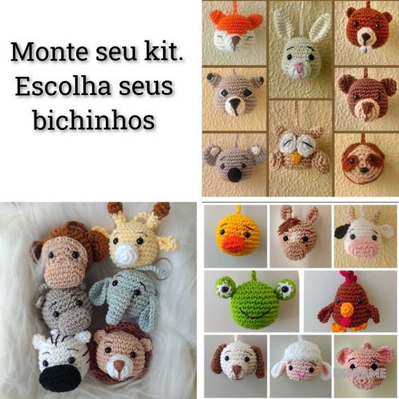 Kit 20 Chaveiros Bichinhos- Lembrancinhas Amigurumi