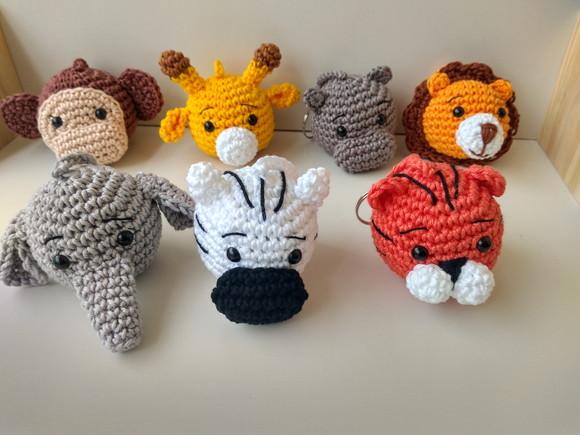 Kit 85 Chaveiro Safari - Lembrancinha Amigurumi