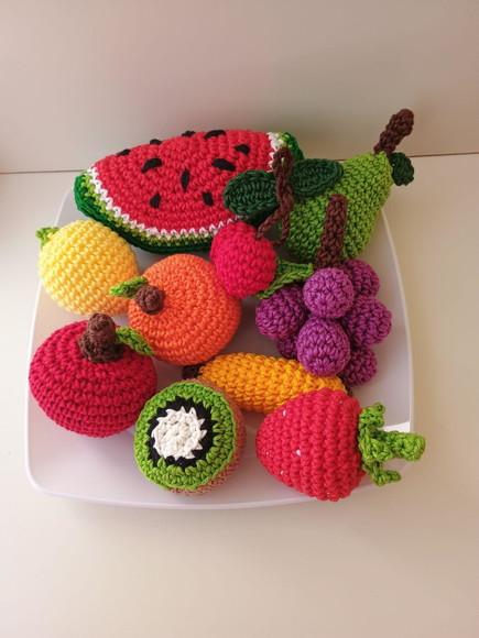 Kit de Frutas de Crochê