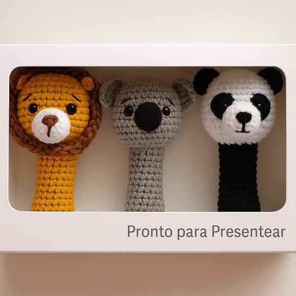 Kit Presente Chocalhos em Crochê 3und