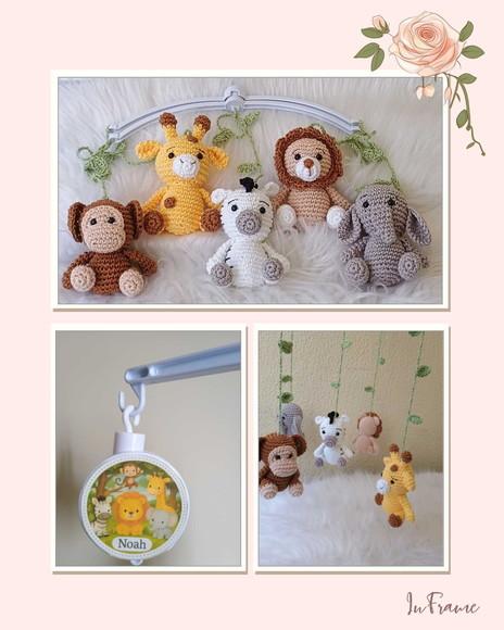Móbile Musical Amigurumi Safari