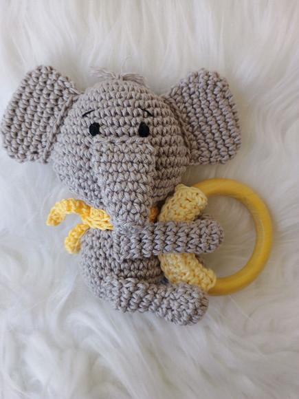 Mordedor Amigurumi Elefantinho de Crochê